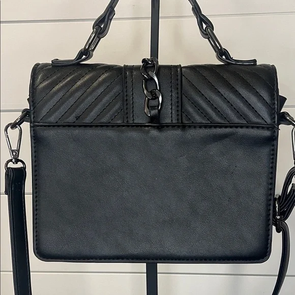 Quilted Leather Crossbody - Top Handle Satchel - Shoulder Purse - Picture 3 of 11